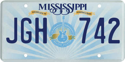 MS license plate JGH742