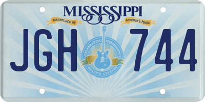 MS license plate JGH744