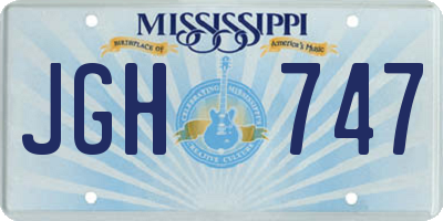 MS license plate JGH747