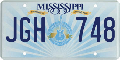 MS license plate JGH748