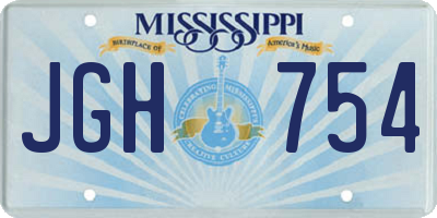 MS license plate JGH754