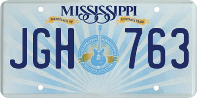 MS license plate JGH763