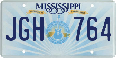 MS license plate JGH764