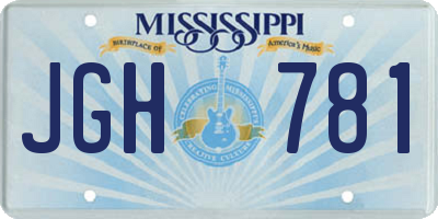 MS license plate JGH781