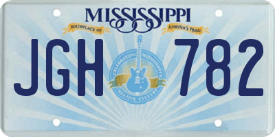 MS license plate JGH782