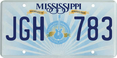 MS license plate JGH783