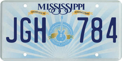 MS license plate JGH784