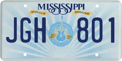 MS license plate JGH801