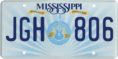 MS license plate JGH806