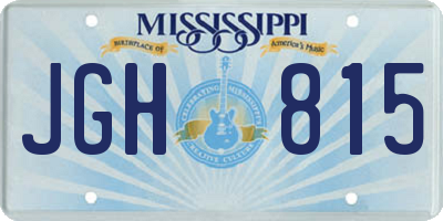 MS license plate JGH815