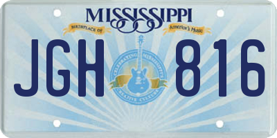 MS license plate JGH816
