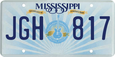 MS license plate JGH817