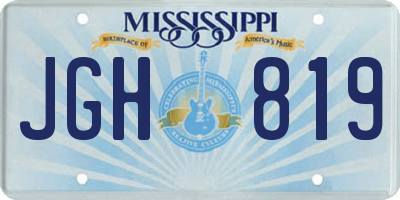 MS license plate JGH819