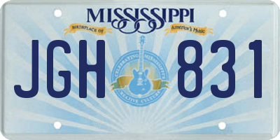 MS license plate JGH831