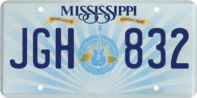 MS license plate JGH832