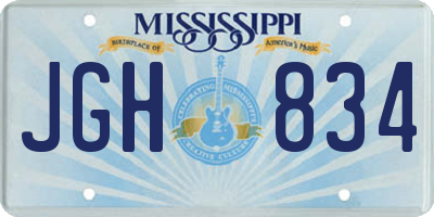 MS license plate JGH834