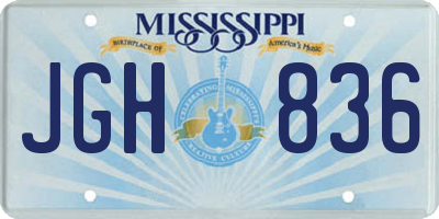 MS license plate JGH836