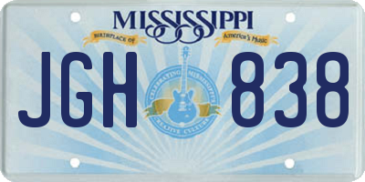 MS license plate JGH838