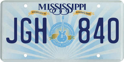 MS license plate JGH840