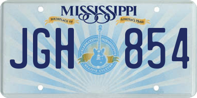 MS license plate JGH854