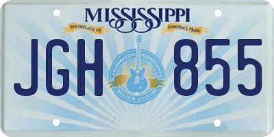 MS license plate JGH855