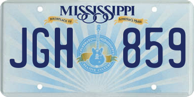 MS license plate JGH859