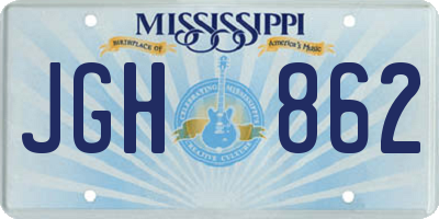 MS license plate JGH862