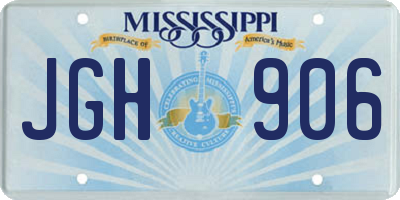 MS license plate JGH906