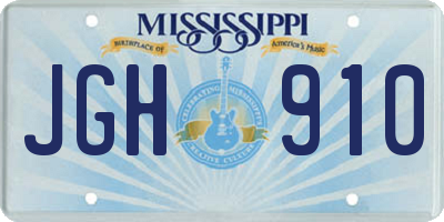 MS license plate JGH910