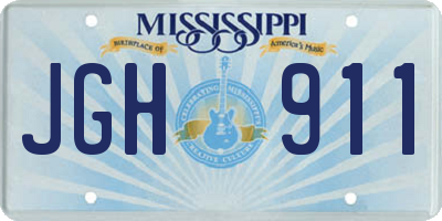 MS license plate JGH911