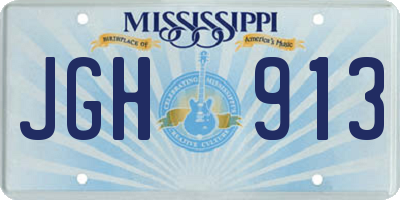MS license plate JGH913