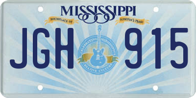 MS license plate JGH915