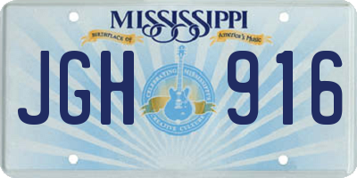 MS license plate JGH916