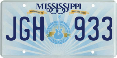 MS license plate JGH933