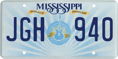 MS license plate JGH940