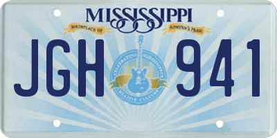 MS license plate JGH941