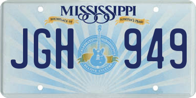 MS license plate JGH949