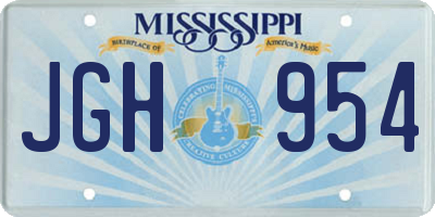 MS license plate JGH954