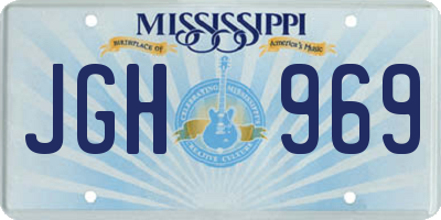 MS license plate JGH969