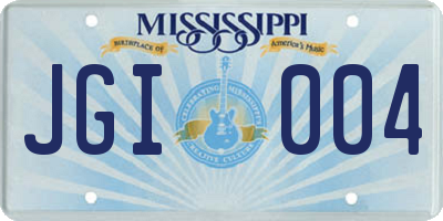 MS license plate JGI004