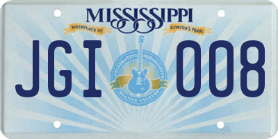 MS license plate JGI008