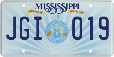 MS license plate JGI019