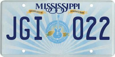 MS license plate JGI022