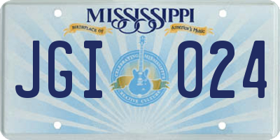 MS license plate JGI024