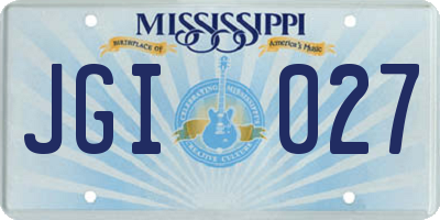 MS license plate JGI027