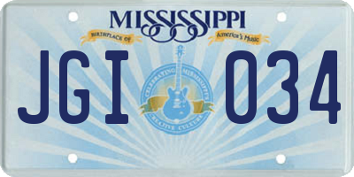 MS license plate JGI034