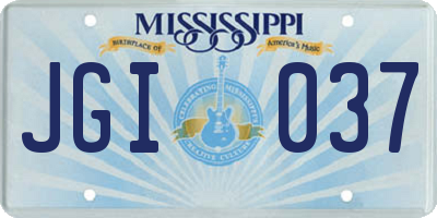 MS license plate JGI037