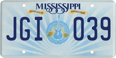 MS license plate JGI039