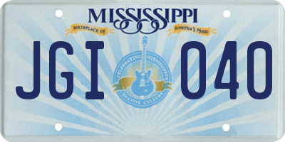 MS license plate JGI040