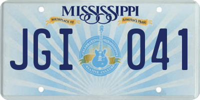 MS license plate JGI041